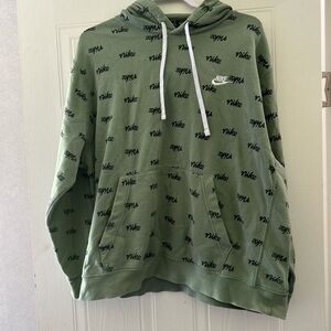 Nike Green Sweatshirt with Mustache Print